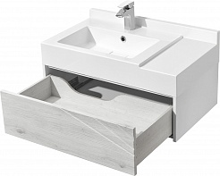 Акватон Мебель для ванной Сакура 80 ольха наварра/белая – фотография-4